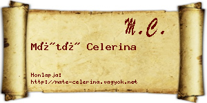 Máté Celerina névjegykártya